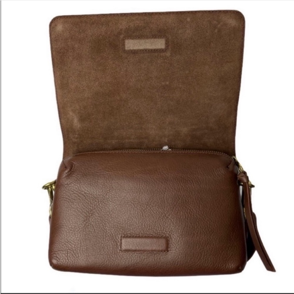 MADEWELL NWT Leopard Leather Flap Convertible Crossbody Bag - Picture 4 of 8